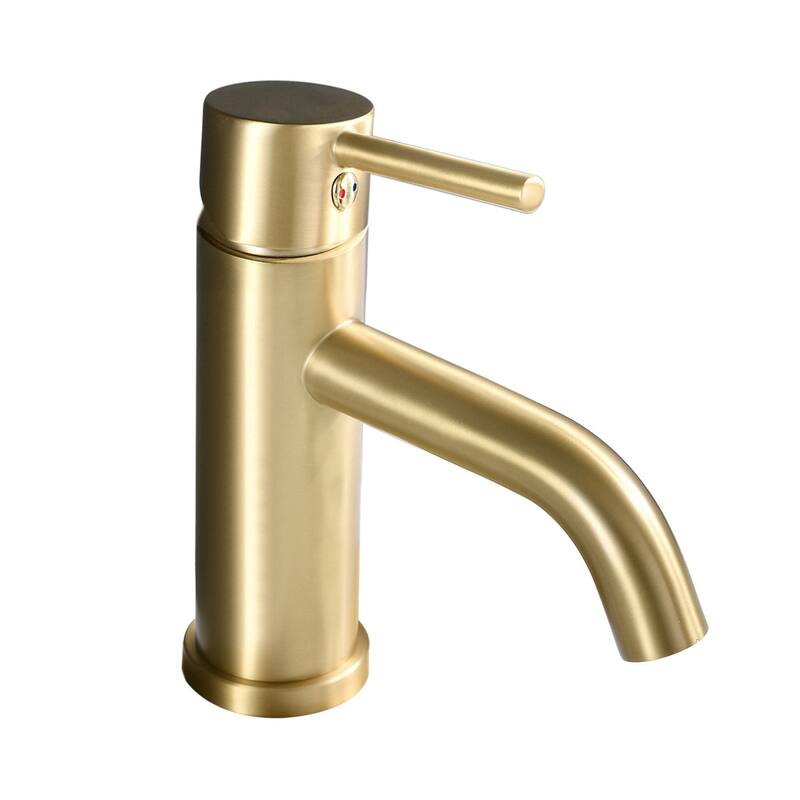 Topcraft Stainless Steel 6.7/12.2 Single Handle Single Hole Bathroom Sink Faucet - 6.7H - Gold
