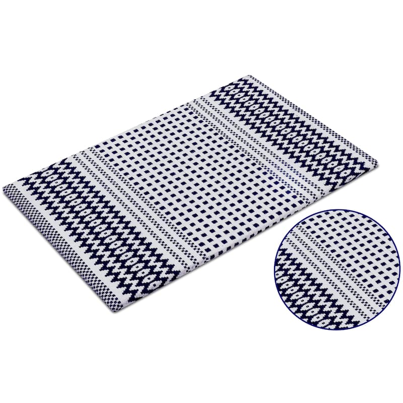 Woven Cotton Anti Fatigue Cushioned Kitchen | Doormat | Bathroom 18" x 30" Mats With Foam Backing Anti Slip - 18''x30''
