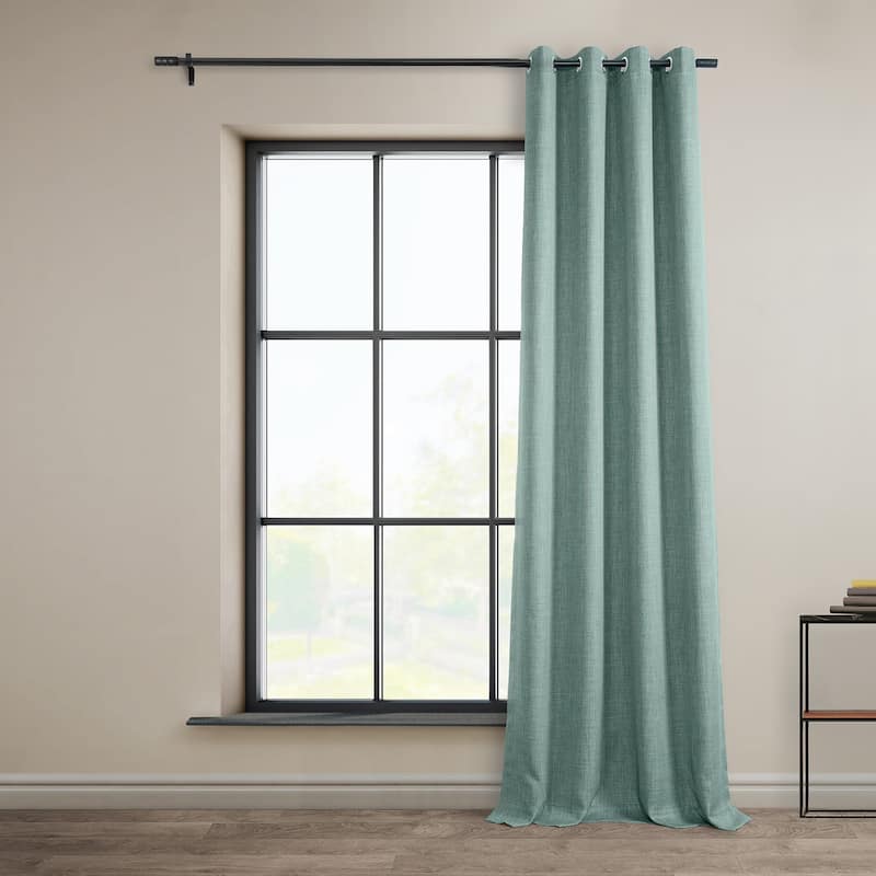 Exclusive Fabrics Faux Linen Grommet Room Darkening Curtain (1 Panel)