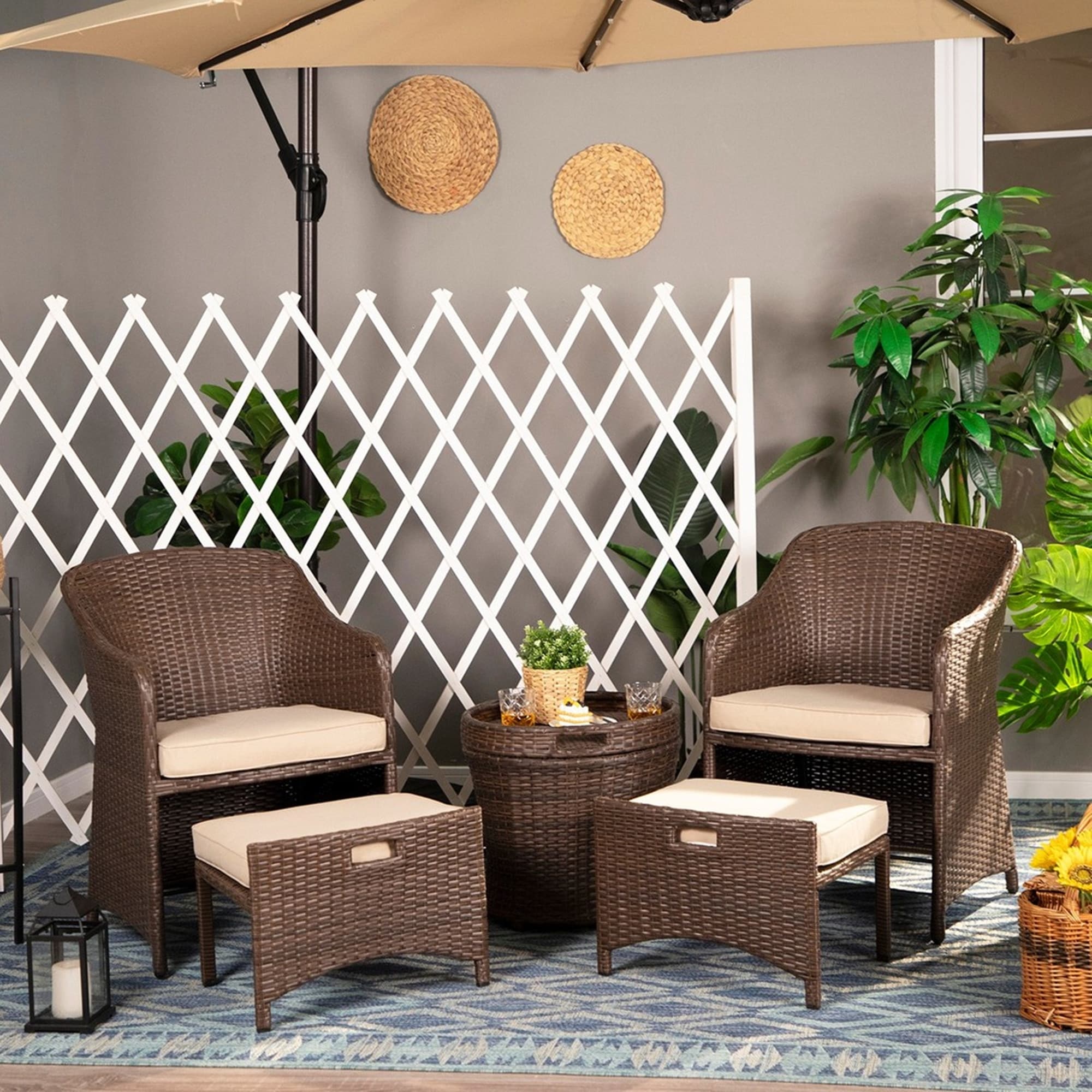Bistro set with discount storage