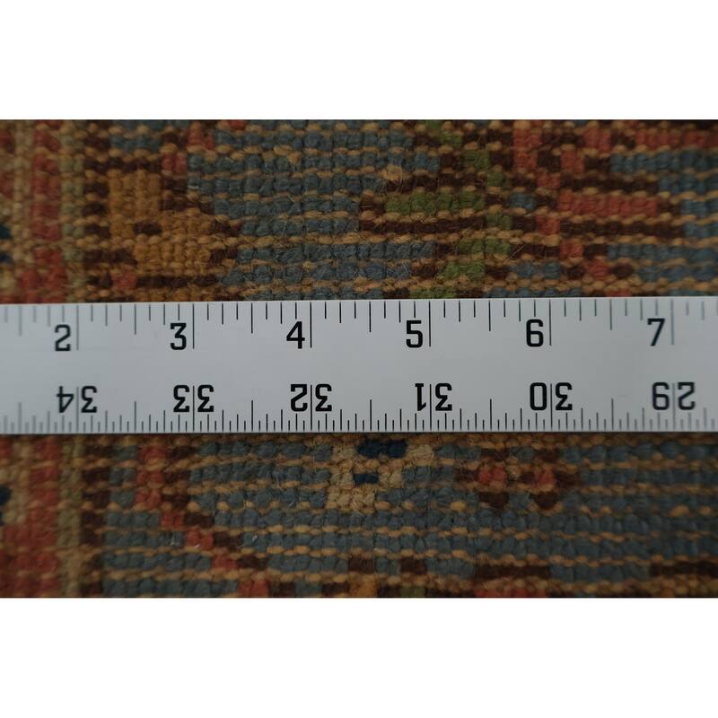 Hand Knotted Oriental 100% Wool Carpet Transitional Floral Oranges & Rust Oushak Area Rug - 8' 0'' X 6' 7''