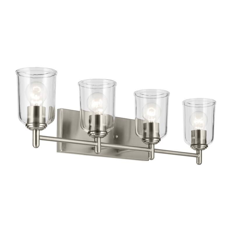 Kichler Lighting Shailene Bathroom Vanity Light with Clear Glass - Brushed Nickel - 4-Light