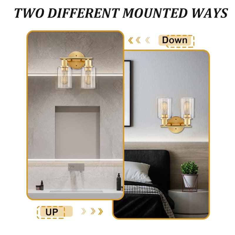 2-Lights Bathroom Wall Sconce