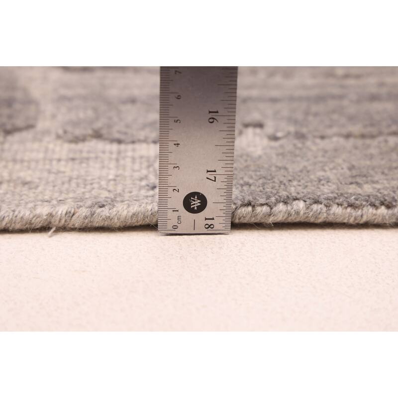 ECARPETGALLERY Hand Loomed Elysian Grey Wool Rug - 6'5 x 9'11