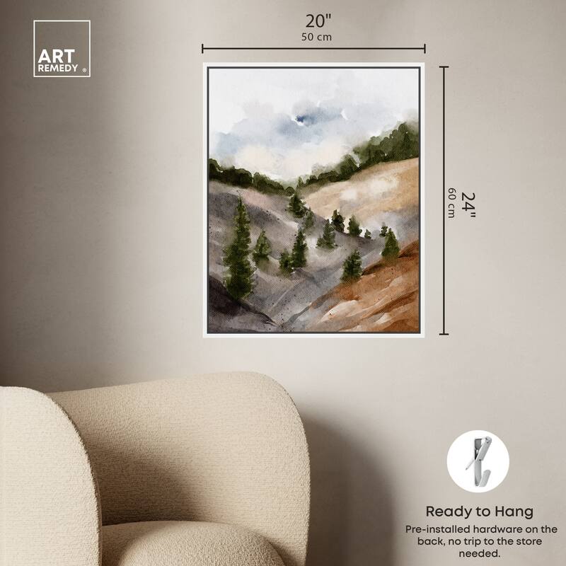 Art Remedy Looks Closer But Is Far Framed Landscape 1 Piece Canvas Wall Art Watercolor Style