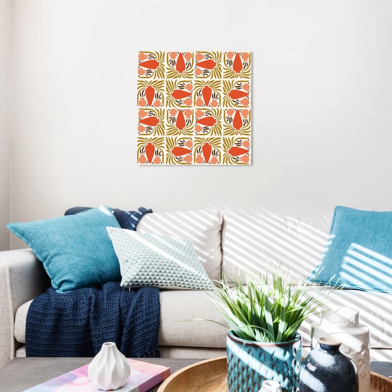 Wynwood Studio Canvas Abstract Many More Jugs Orange and Dark Orange Modern & Contemporary Wall Art Canvas Print