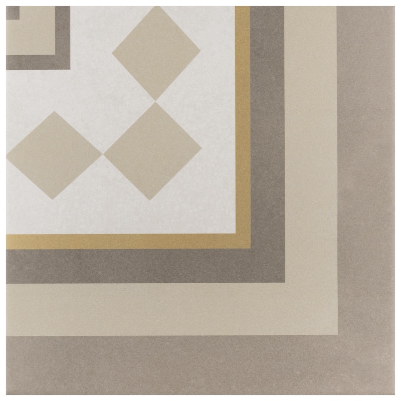Merola Tile Caprice Loire Encaustic 7.86" x 7.86" Porcelain Floor and Wall Corner Tile - (1 Tile)