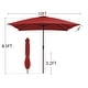 preview thumbnail 3 of 8, 8×10ft Rectangular Iron Patio Market Umbrella with Crank,No Tilt Design