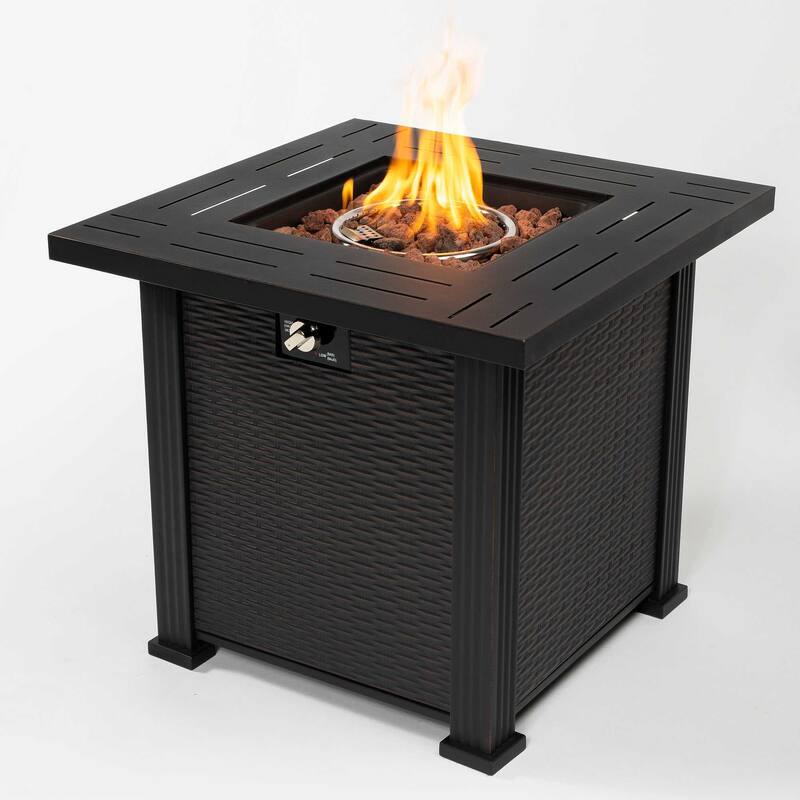 28-Inch Square Fire Pit Table for Cozy Outdoor Gatherings