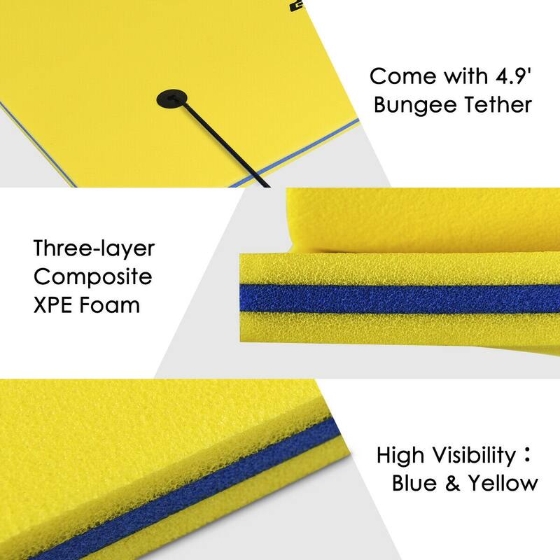 3 Layer Floating Water Pad Foam Mat Water Recreation Relaxing 18' x