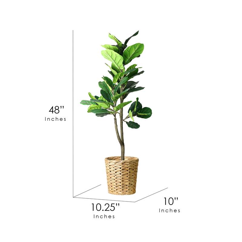 American Art Decor Artificial Faux Tree in White Tapered Ceramic Pot