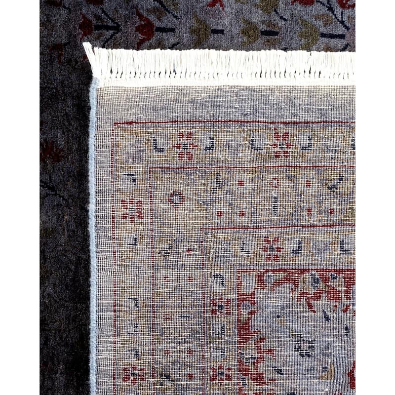 Overton Hand Knotted Wool Vintage Inspired Modern Contemporary Overdyed Gray Area Rug - 8' 3" x 10' 5"