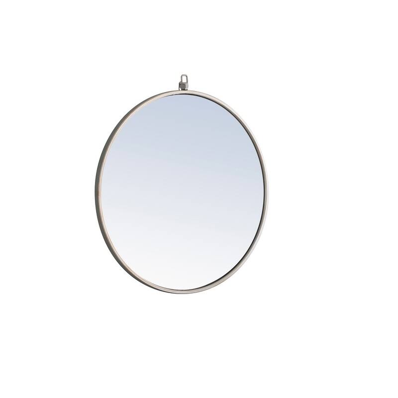 Strick & Bolton Patti Metal 24-inch Round Mirror with Decorative Hook