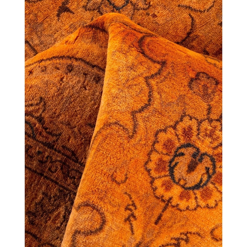 Overton Hand Knotted Wool Vintage Inspired Modern Contemporary Overdyed Gold Area Rug - 3' 1" x 5' 3"