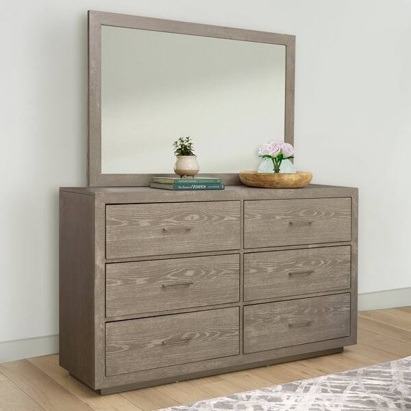 Abbyson Canterbury Wood 6 Drawer Dresser & Mirror - Overstock - 31629714