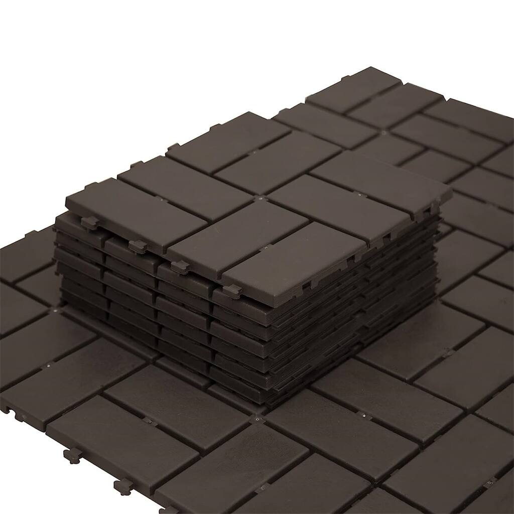 12"x12" Patio Square Composite Interlocking Decking Tiles(Pack of 9)