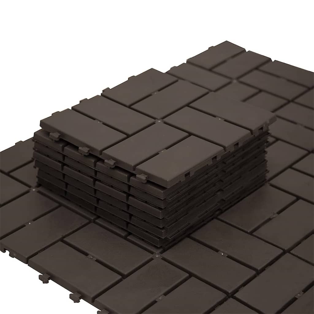 12"x12" Square Composite Decking Tiles, Patio Interlocking Deck Tiles(Brown, Pack of 44)
