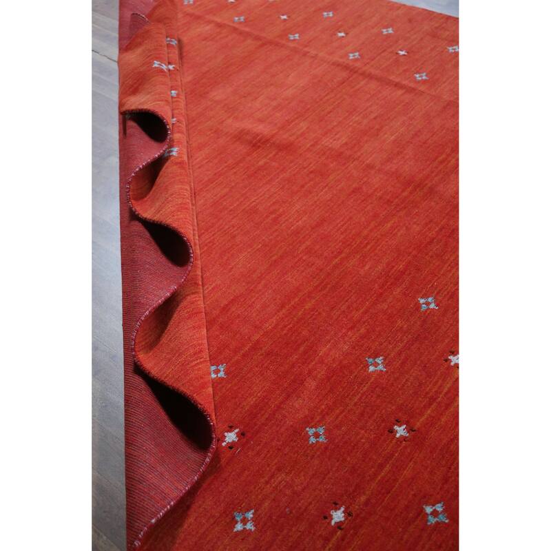 Hand Knotted Oriental 100% Wool Carpet Tribal Tribal Oranges & Rust Gabbeh Area Rug - 9' 8'' X 8' 3''