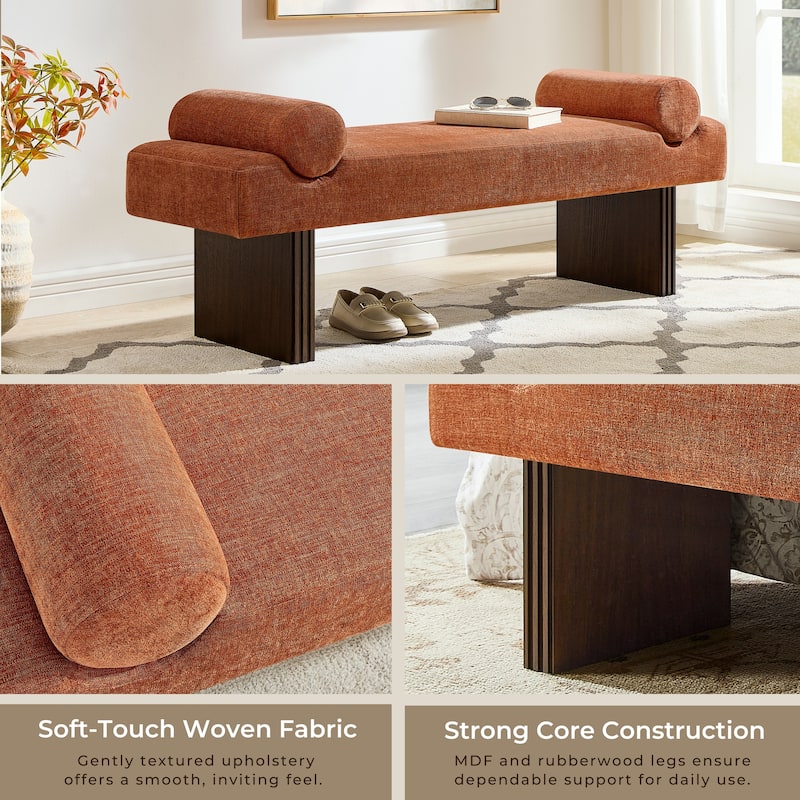 Roundhill Furniture Brooke Contemporary Upholstered Bench