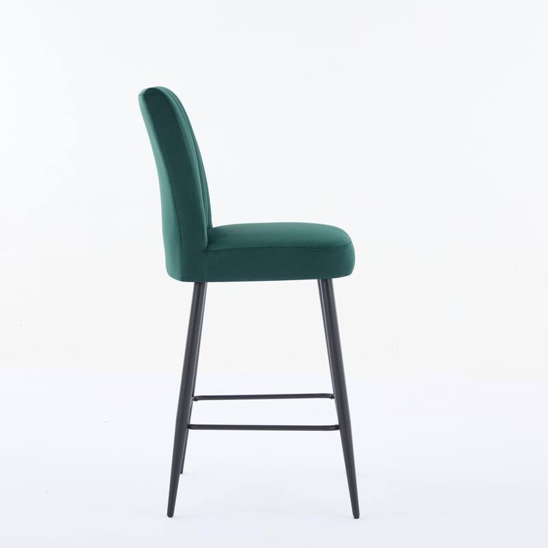 GDFStudio - Marston Contemporary Velvet Bar Chair Set for Kitchen and Restaurant Counters