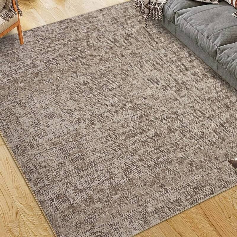 Modern Abstract Area Rug for Living Room, Throw Floor Carpet for Home Décor, Brown - 2' x 3' - Brown 10*13ft