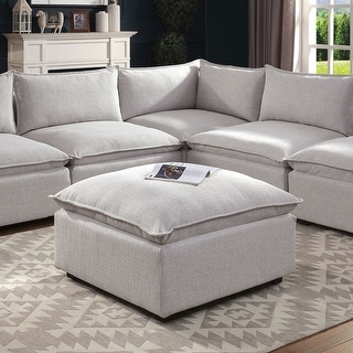 Joli Contemporary Grey Fabric Cocktail Ottoman by Furniture of America