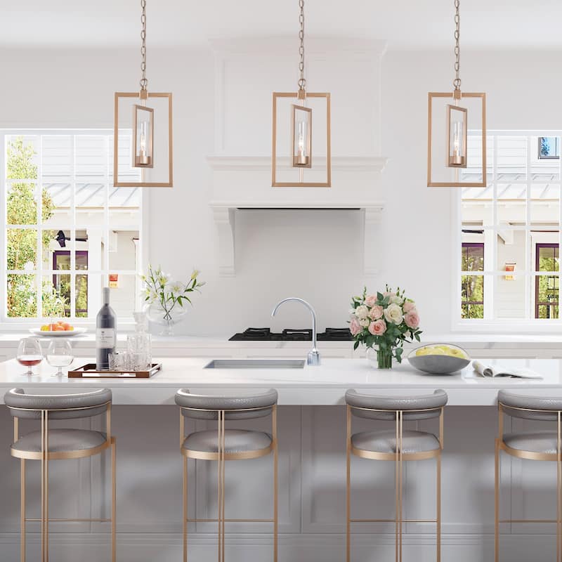 Mid-Century Modern Linear Cylinder Kitchen Island Pendant Light Chandelier for Dining Room - L8.5" * W5" * H16" - 1-light