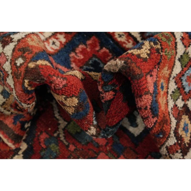 Hand Knotted Oriental 100% Wool Carpet Traditional Floral Oranges & Rust Bakhtiari Runner Rug - 10' 2'' X 3' 9''