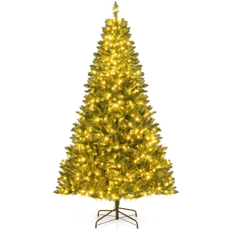 Costway 5/6/7 FT Artificial Christmas Tree with 510/814/990 Branch - See Details - Green - 7 Foot