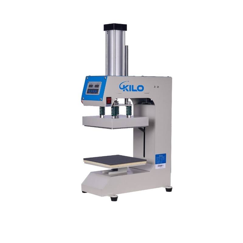 8x8 Label Pneumatic Heat Press Machine - Blue+Grey