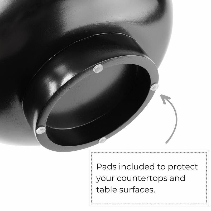 Black Wood Fruit Bowl for Kitchen Counter, 12-inch Diameter Large Wooden Fruit Bowl, Natural Wood