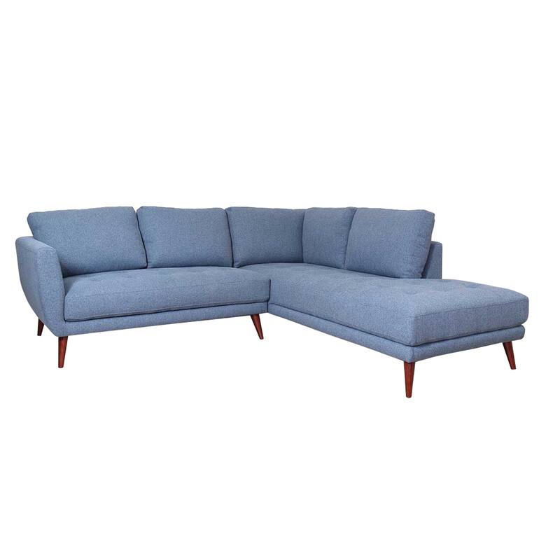 Upholstered Sectional Sofa - Denim Blue