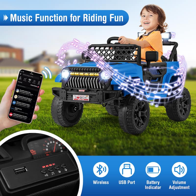 Gymax 12V Kids Ride on Truck Car Battery Powered Toddler Electric - See Details