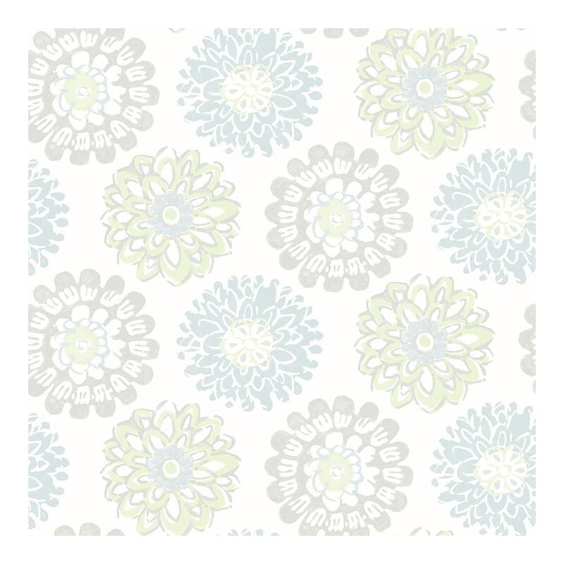 Chesapeake Sunkissed Light Green Floral Wallpaper - 20.5 x 396 x 0.025