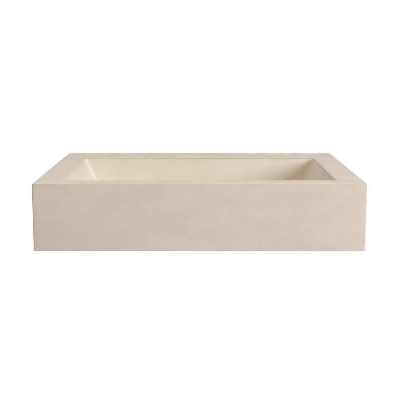 Natoma 24" Wall-Mounted Concrete Rectangular Bathroom Sink - Single Faucet Hole