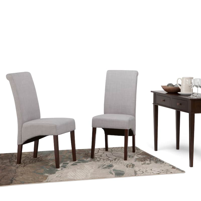 WYNDENHALL Franklin Transitional Deluxe Parson Dining Chair (Set of 2) - 17.7"w x 19.7"d x 40.2"h - Dove Grey