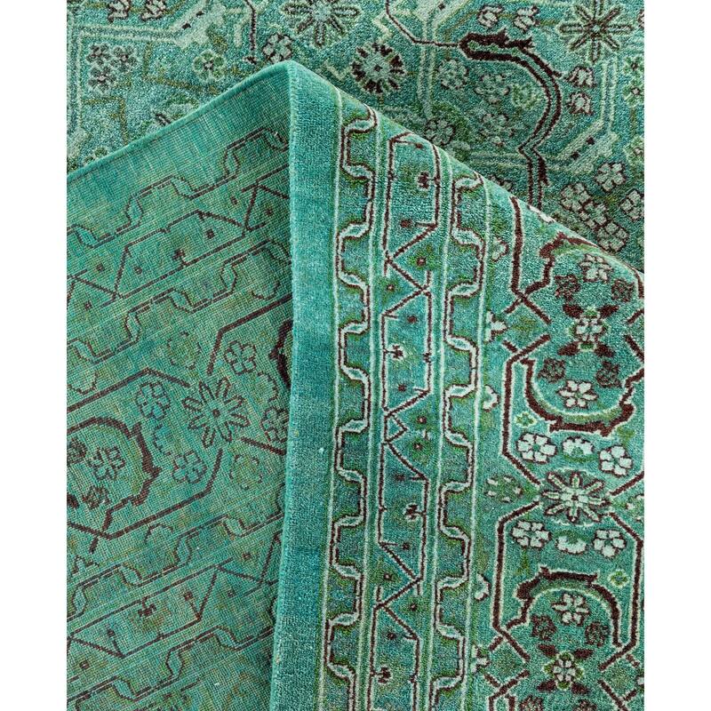 Overdyed One-of-a-Kind Hand-Knotted Area Rug - Green - 6' 2" x 9' 1"