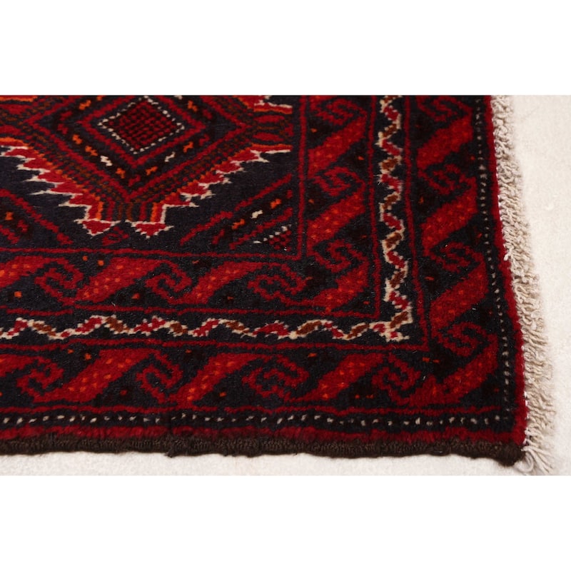 ECARPETGALLERY Hand-knotted Teimani Red Wool Rug - 2'11 x 5'9