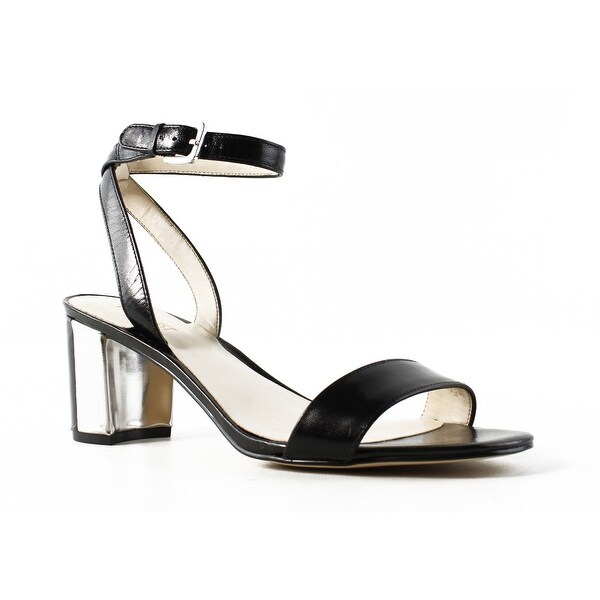nine west black open toe heels