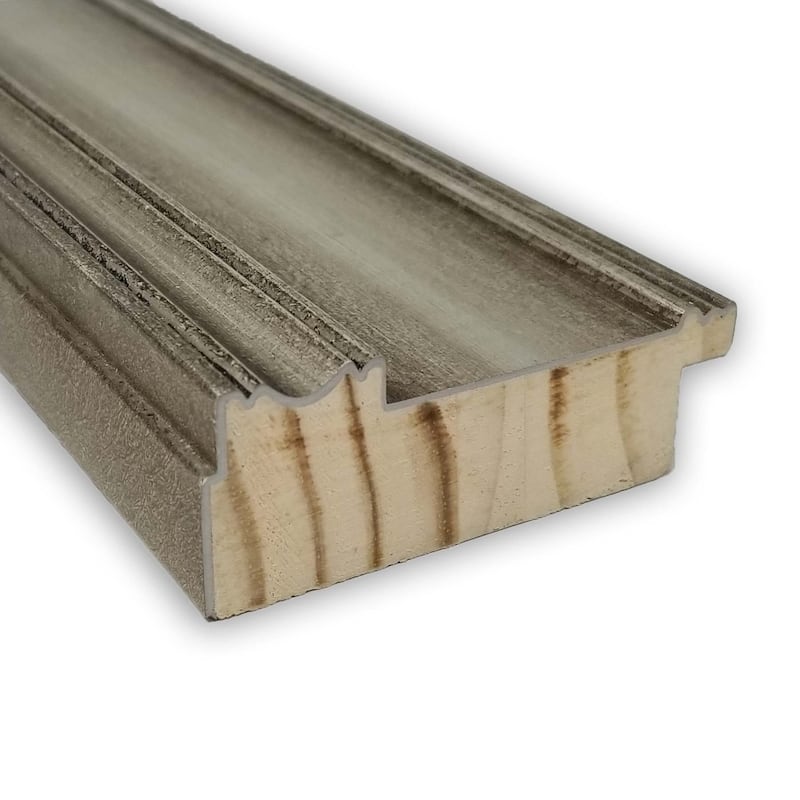Mezzanine Antique Silver Narrow Wood Framed Grey Corkboard Bulletin Board