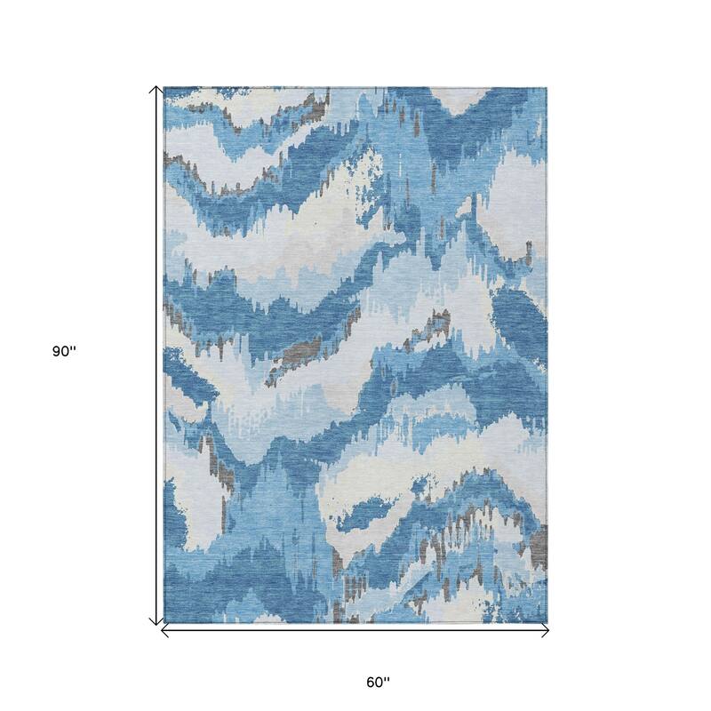 HomeRoots Abstract Transitional Rectangle Outdoor Rug
