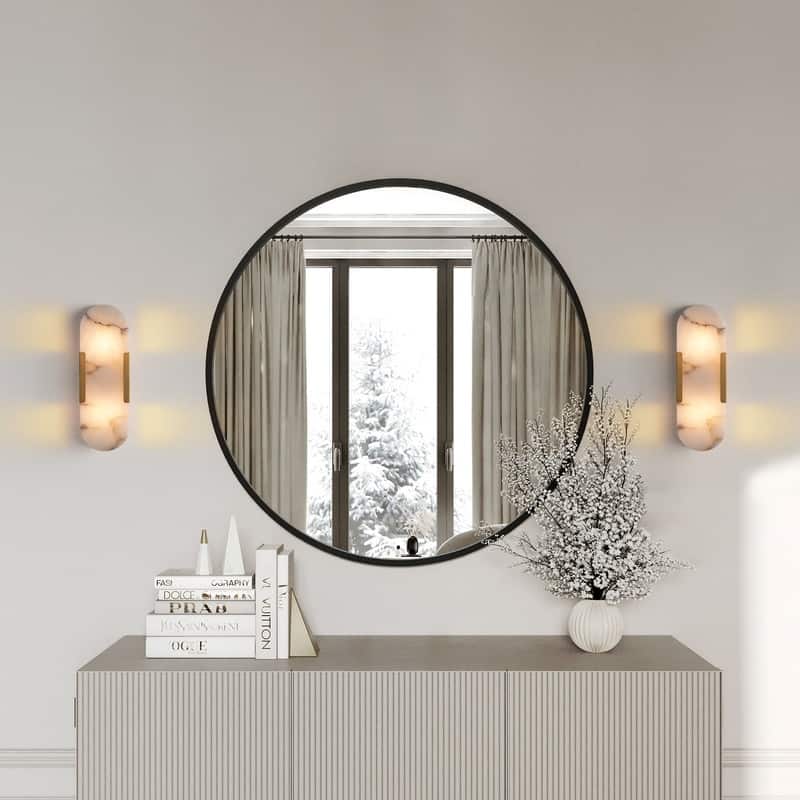 KAYLA Dimmable LED Polished Wall Sconce With Alabaster Shade (Set Of 2)