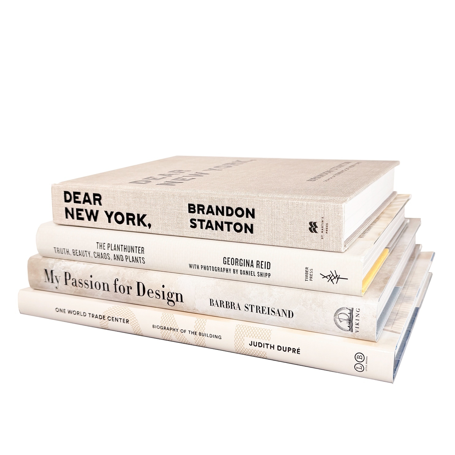 Decorative Books - Beach Coffee Table Stack - 4 Beige Books