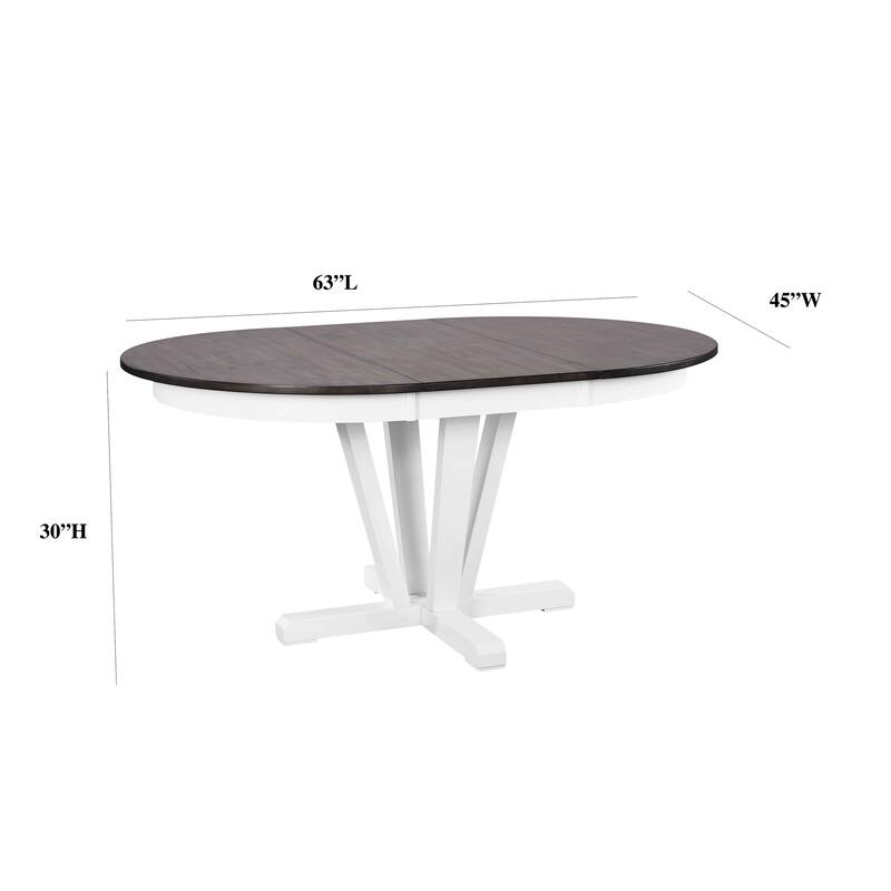 Transitional ladder back Hudson Dining Set In White- Seats 6