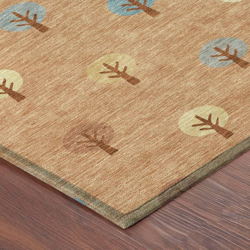 Machine Washable Indoor/ Outdoor Modern Mulvane Chantille Rug