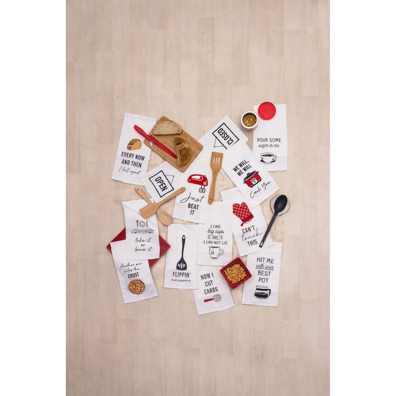 27" x 18" Today's Menu Kitchen Embroidered Hand Towel - Black