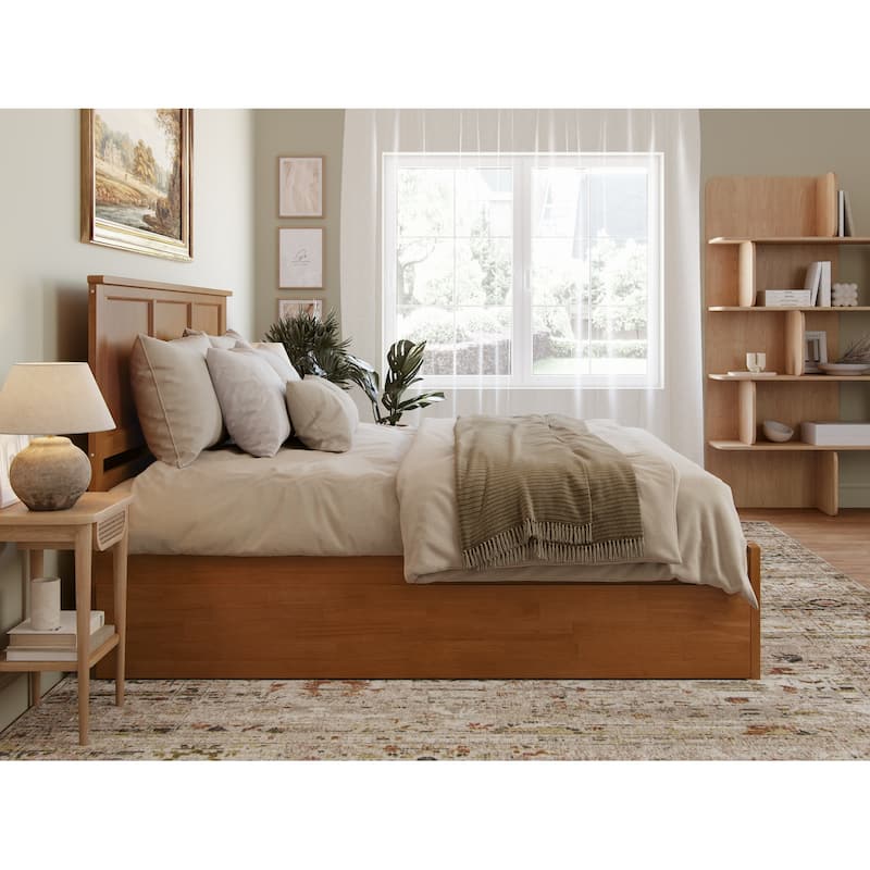 AFI Madison Platform Bed with Footboard & Twin XL Trundle