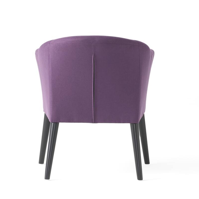Roomfitters Upholstered Barrel Accent Chair with Curved Back, Modern Lounge Club Chair for Living Room or Bedroom, Plum