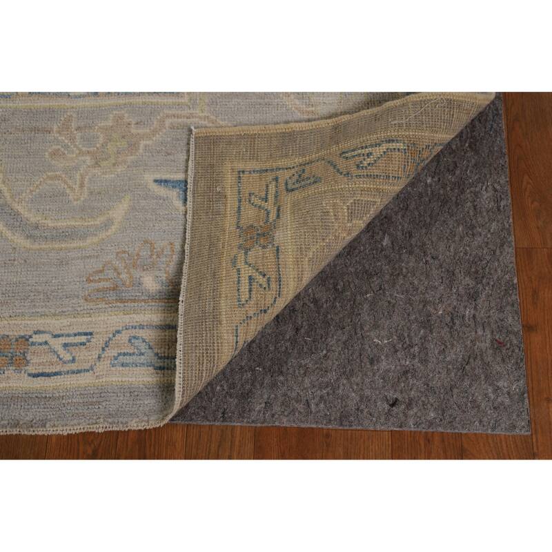 Hand Knotted Oriental 100% Wool Carpet Transitional All-Over Greys & Charcoal Oushak Area Rug - 12' 4'' X 9' 3''