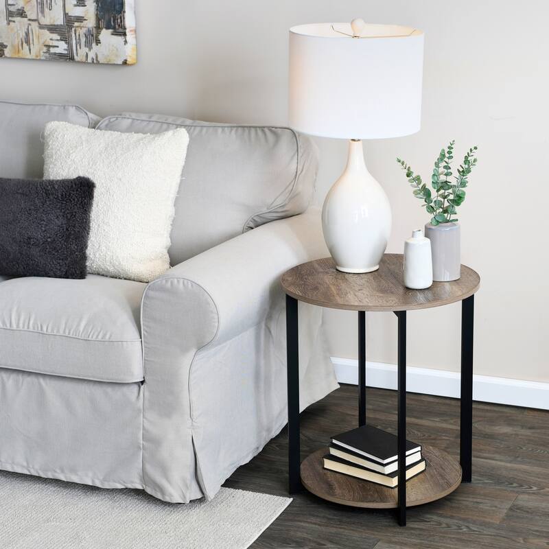 Jamestown Side End Table with Storage Shelf